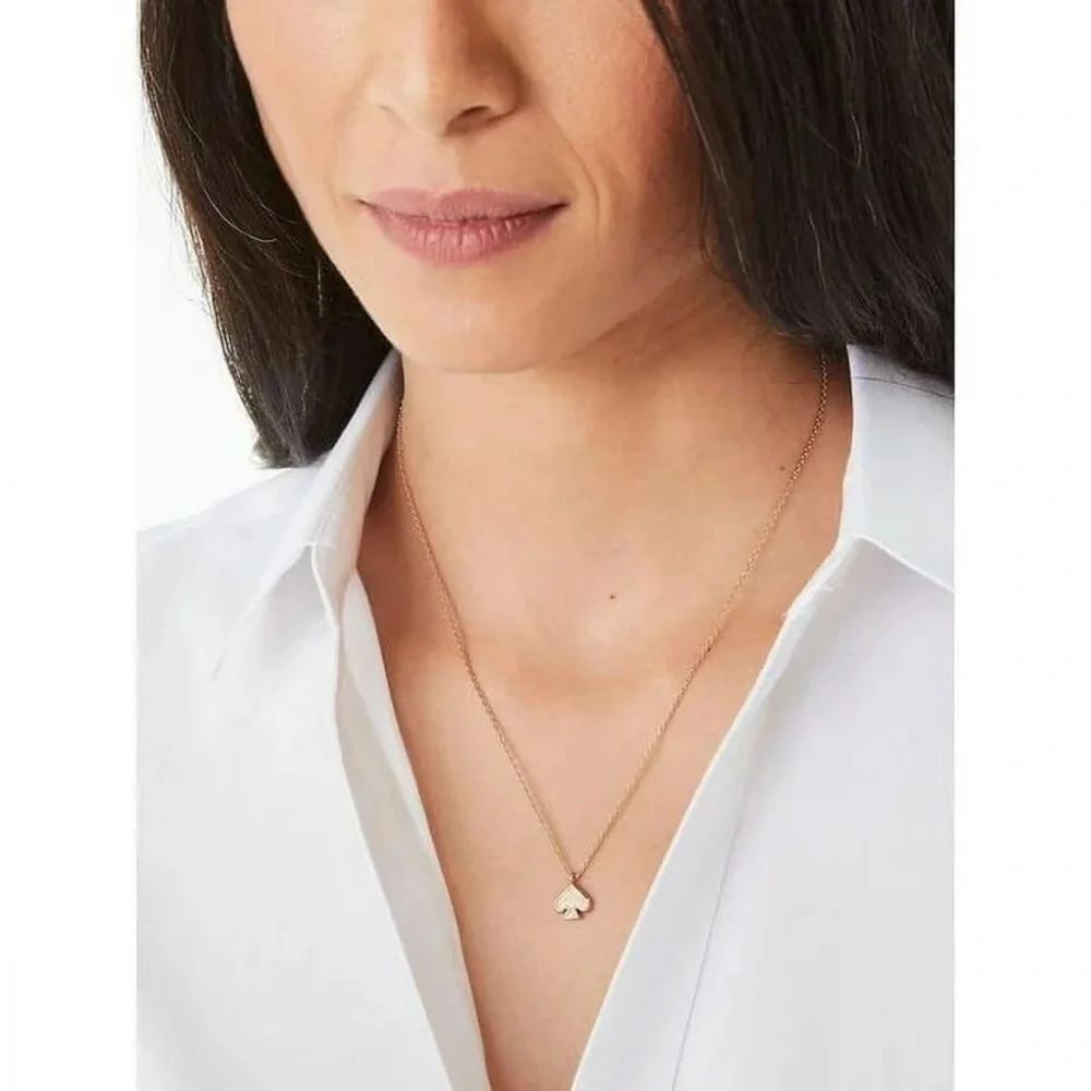 KATE SPADE Everyday Spade Metal Necklace - Rose Gold